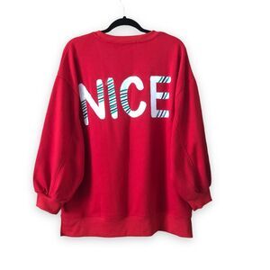 Wren + Glory Red Nice Hand Painted Sweatshirt Christmas One Size Novelty
